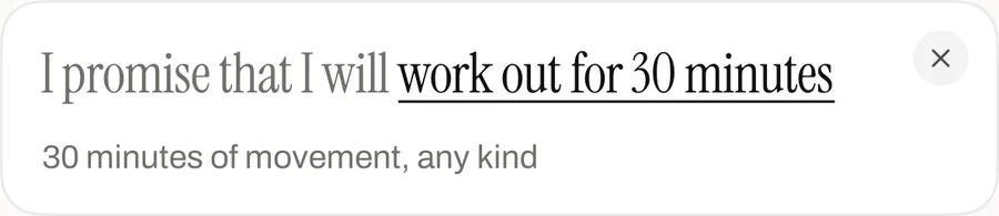 I promise that I will work out for 30 minutes